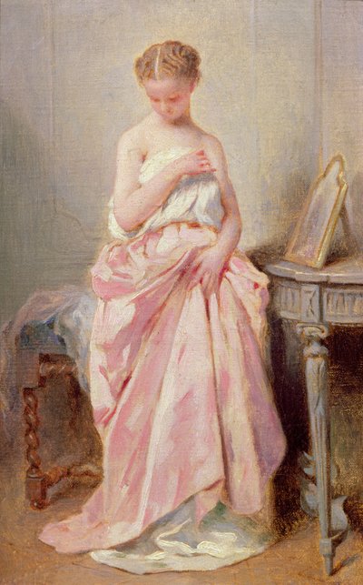 Girl in a pink dress by Charles Joshua Chaplin